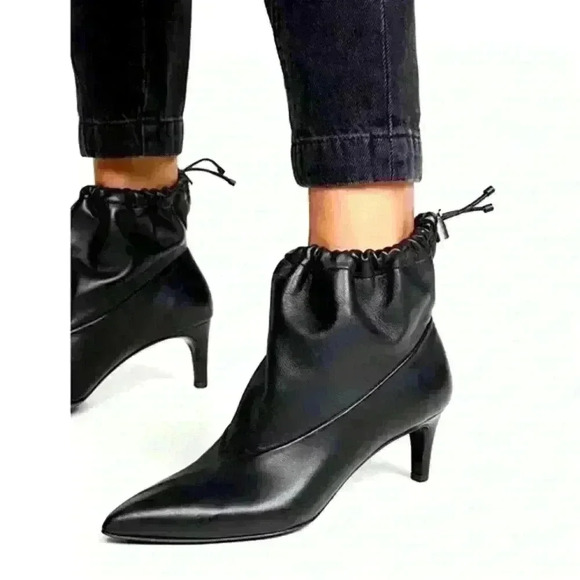 3.1 Phillip Lim Pointed Toe Slouch Drawstring Pull Ankle Booties - Picture 1 of 11